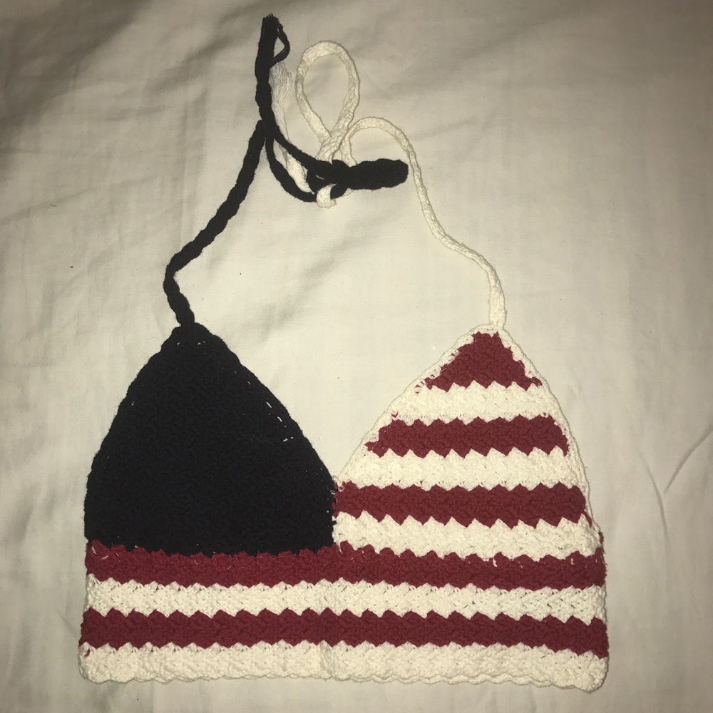 American Flag Halter Crop Top - Urban Outfitters